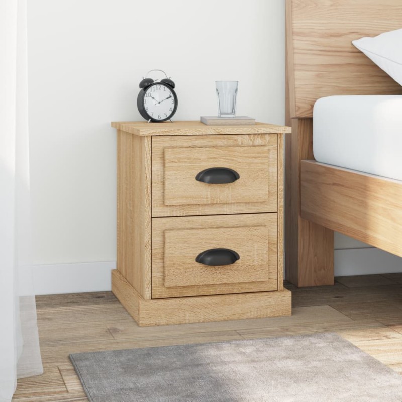 vidaXL Mesitas de noche 2 uds contrachapada roble Sonoma 39x39x47,5 cm vidaXL Mesitas de noche 2 uds contrachapada roble Sonoma 39x39x47,5 cm