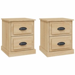vidaXL Mesitas de noche 2 uds contrachapada roble Sonoma 39x39x47,5 cm