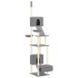 vidaXL Árbol rascador para gatos suelo a techo gris claro 277-303 cm vidaXL Árbol rascador para gatos suelo a techo gris claro 277-303 cm