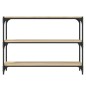 vidaXL Estantería contrachapada y acero roble Sonoma 100x33x70,5 cm vidaXL Estantería contrachapada y acero roble Sonoma 100x33x70,5 cm