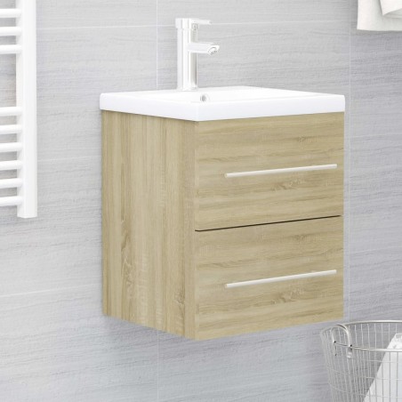 vidaXL Armario para lavabo contrachapada color roble 41x38,5x48 cm