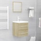 vidaXL Armario para lavabo contrachapada color roble 41x38,5x48 cm vidaXL Armario para lavabo contrachapada color roble 41x38,5x48 cm