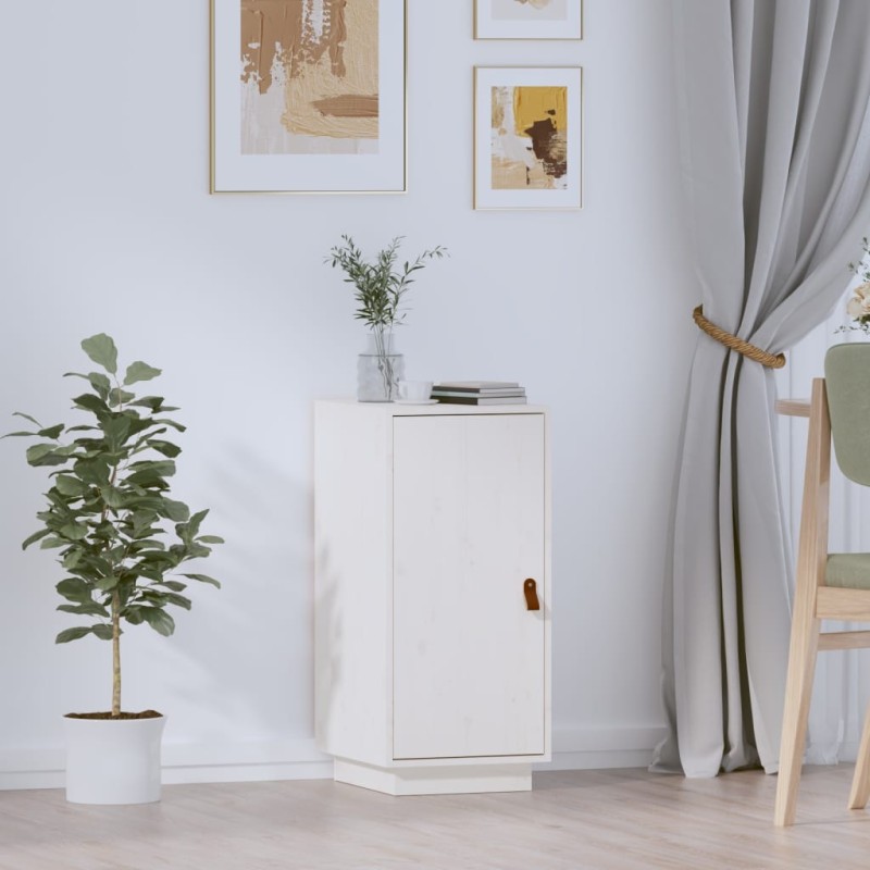 vidaXL Aparador de madera maciza de pino blanco 34x40x75 cm vidaXL Aparador de madera maciza de pino blanco 34x40x75 cm