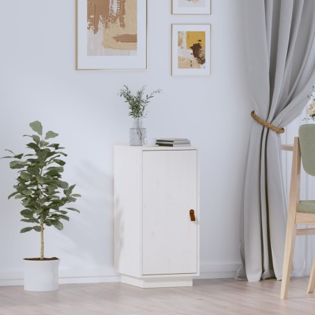 vidaXL Aparador de madera maciza de pino blanco 34x40x75 cm