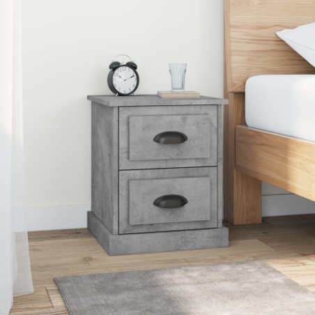 vidaXL Mesitas de noche 2 uds madera contrachapada gris 39x39x47,5 cm