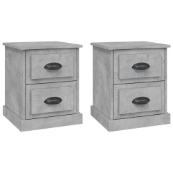 vidaXL Mesitas de noche 2 uds madera contrachapada gris 39x39x47,5 cm
