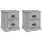 vidaXL Mesitas de noche 2 uds madera contrachapada gris 39x39x47,5 cm vidaXL Mesitas de noche 2 uds madera contrachapada gris 39x39x47,5 cm