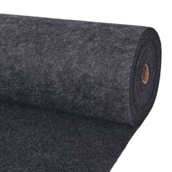 vidaXL Alfombra para eventos estriada gris antracita 1,2x10 m