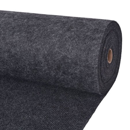 vidaXL Alfombra para eventos estriada gris antracita 1,2x10 m