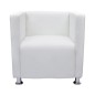 vidaXL Sillón en forma de cubo de cuero sintético blanco vidaXL Sillón en forma de cubo de cuero sintético blanco