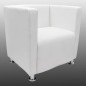 vidaXL Sillón en forma de cubo de cuero sintético blanco vidaXL Sillón en forma de cubo de cuero sintético blanco