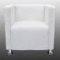 vidaXL Sillón en forma de cubo de cuero sintético blanco vidaXL Sillón en forma de cubo de cuero sintético blanco