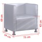 vidaXL Sillón en forma de cubo de cuero sintético blanco vidaXL Sillón en forma de cubo de cuero sintético blanco