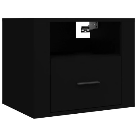 vidaXL Mesita de noche de pared negro 50x36x40 cm