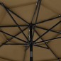 vidaXL Sombrilla de 3 niveles con poste de aluminio gris taupé 3 m vidaXL Sombrilla de 3 niveles con poste de aluminio gris taupé 3 m