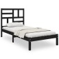 vidaXL Estructura de cama madera maciza negro 100x200 cm vidaXL Estructura de cama madera maciza negro 100x200 cm