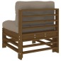 vidaXL Sofá central con cojines madera maciza de pino marrón miel vidaXL Sofá central con cojines madera maciza de pino marrón miel