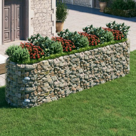 vidaXL Arriate de gaviones de hierro galvanizado 400x100x100 cm