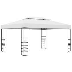 vidaXL Cenador de jardín acero recubrimiento polvo blanco 4x3x2,7 m 