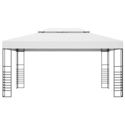 vidaXL Cenador de jardín acero recubrimiento polvo blanco 4x3x2,7 m 