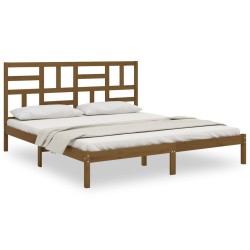 vidaXL Estructura de cama madera maciza de pino marrón miel 200x200 cm