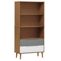 vidaXL Librería MOLDE madera maciza de pino marrón 85x35x170,5 cm