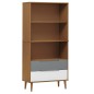 vidaXL Librería MOLDE madera maciza de pino marrón 85x35x170,5 cm