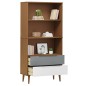 vidaXL Librería MOLDE madera maciza de pino marrón 85x35x170,5 cm