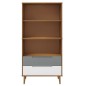 vidaXL Librería MOLDE madera maciza de pino marrón 85x35x170,5 cm