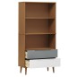 vidaXL Librería MOLDE madera maciza de pino marrón 85x35x170,5 cm