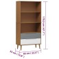 vidaXL Librería MOLDE madera maciza de pino marrón 85x35x170,5 cm