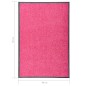 vidaXL Felpudo lavable rosa 60x90 cm vidaXL Felpudo lavable rosa 60x90 cm