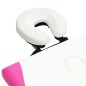vidaXL Camilla de masaje plegable 2 zonas aluminio blanco y rosa