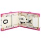 vidaXL Camilla de masaje plegable 2 zonas aluminio blanco y rosa