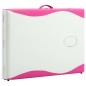 vidaXL Camilla de masaje plegable 2 zonas aluminio blanco y rosa