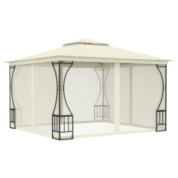 vidaXL Cenador con redes color crema 300x300x265 cm