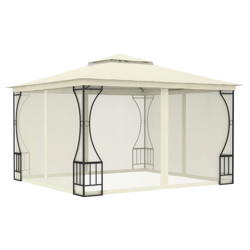 vidaXL Cenador con redes color crema 300x300x265 cm vidaXL Cenador con redes color crema 300x300x265 cm