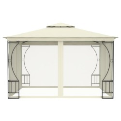 vidaXL Cenador con redes color crema 300x300x265 cm