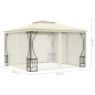 vidaXL Cenador con redes color crema 300x300x265 cm vidaXL Cenador con redes color crema 300x300x265 cm