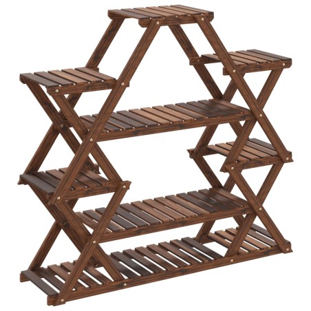 vidaXL Soporte para flores de madera maciza abeto 110x25x105 cm