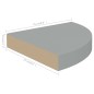 vidaXL Estantes flotantes de pared 4 uds MDF gris 25x25x3,8 cm
