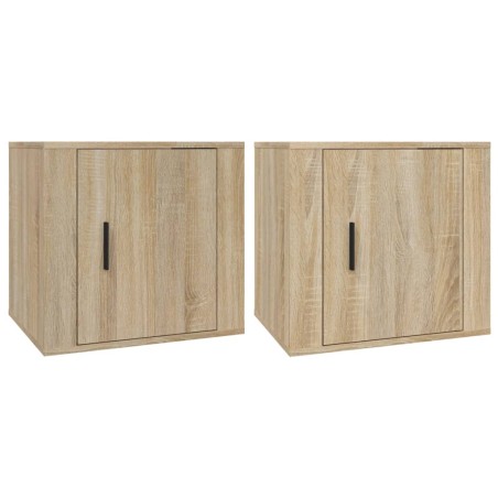 vidaXL Mesitas de noche 2 unidades color roble Sonoma 50x39x47 cm