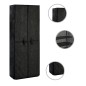 vidaXL Mueble zapatero de tela con funda negro 60x30x166 cm vidaXL Mueble zapatero de tela con funda negro 60x30x166 cm