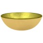 vidaXL Lavabo de vidrio templado dorado 35x12 cm vidaXL Lavabo de vidrio templado dorado 35x12 cm