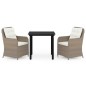 vidaXL Juego de comedor de jardín 3 piezas marrón vidaXL Juego de comedor de jardín 3 piezas marrón