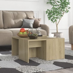 vidaXL Mesas de centro 4 pzas contrachapada roble Sonoma 33x33x33 cm