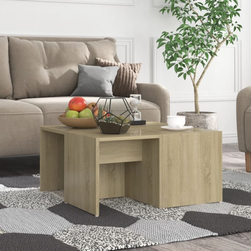 vidaXL Mesas de centro 4 pzas contrachapada roble Sonoma 33x33x33 cm vidaXL Mesas de centro 4 pzas contrachapada roble Sonoma 33x33x33 cm