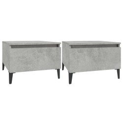 vidaXL Mesas auxiliares 2 uds contrachapada gris hormigón 50x46x35 cm