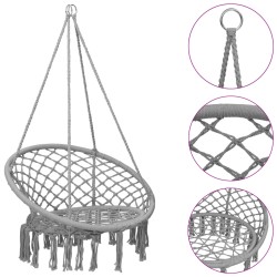 vidaXL Silla colgante hamaca columpio 80 cm gris