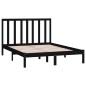 vidaXL Estructura de cama madera maciza de pino doble negra 135x190 cm